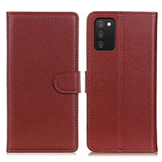 Funda de Cuero Cartera con Soporte Carcasa A03D para Samsung Galaxy M02s Marron