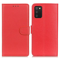 Funda de Cuero Cartera con Soporte Carcasa A03D para Samsung Galaxy M02s Rojo