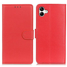 Funda de Cuero Cartera con Soporte Carcasa A03D para Samsung Galaxy M04 Rojo