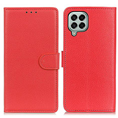Funda de Cuero Cartera con Soporte Carcasa A03D para Samsung Galaxy M33 5G Rojo