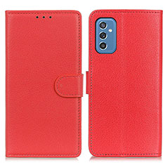 Funda de Cuero Cartera con Soporte Carcasa A03D para Samsung Galaxy M52 5G Rojo