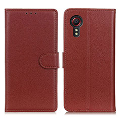 Funda de Cuero Cartera con Soporte Carcasa A03D para Samsung Galaxy XCover 5 SM-G525F Marron