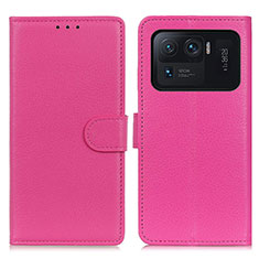 Funda de Cuero Cartera con Soporte Carcasa A03D para Xiaomi Mi 11 Ultra 5G Rosa Roja