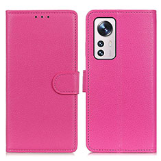 Funda de Cuero Cartera con Soporte Carcasa A03D para Xiaomi Mi 12 Lite 5G Rosa Roja