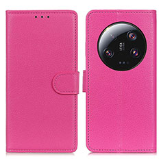 Funda de Cuero Cartera con Soporte Carcasa A03D para Xiaomi Mi 13 Ultra 5G Rosa Roja