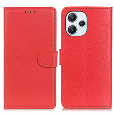 Funda de Cuero Cartera con Soporte Carcasa A03D para Xiaomi Redmi 12 4G Rojo