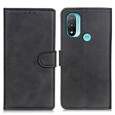 Funda de Cuero Cartera con Soporte Carcasa A04D para Motorola Moto E30 Negro