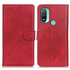 Funda de Cuero Cartera con Soporte Carcasa A04D para Motorola Moto E30 Rojo