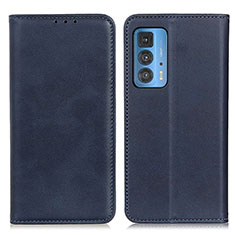 Funda de Cuero Cartera con Soporte Carcasa A04D para Motorola Moto Edge 20 Pro 5G Azul