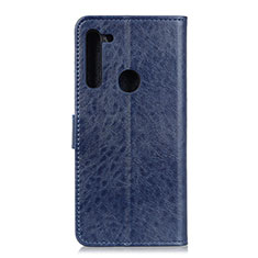 Funda de Cuero Cartera con Soporte Carcasa A04D para Motorola Moto One Fusion Plus Azul