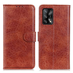 Funda de Cuero Cartera con Soporte Carcasa A04D para Oppo A95 4G Marron