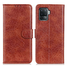 Funda de Cuero Cartera con Soporte Carcasa A04D para Oppo F19 Pro Marron