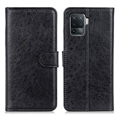 Funda de Cuero Cartera con Soporte Carcasa A04D para Oppo F19 Pro Negro