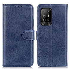 Funda de Cuero Cartera con Soporte Carcasa A04D para Oppo Reno5 Z 5G Azul