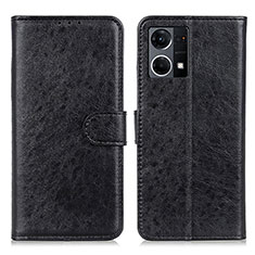 Funda de Cuero Cartera con Soporte Carcasa A04D para Oppo Reno7 4G Negro