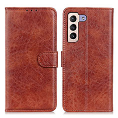 Funda de Cuero Cartera con Soporte Carcasa A04D para Samsung Galaxy S21 5G Marron