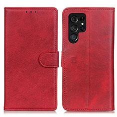 Funda de Cuero Cartera con Soporte Carcasa A04D para Samsung Galaxy S22 Ultra 5G Rojo