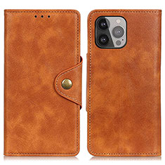 Funda de Cuero Cartera con Soporte Carcasa A05 para Apple iPhone 16 Pro Marron