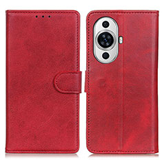 Funda de Cuero Cartera con Soporte Carcasa A05D para Huawei Nova 11 Pro Rojo