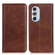 Funda de Cuero Cartera con Soporte Carcasa A05D para Motorola Moto Edge Plus (2022) 5G Marron