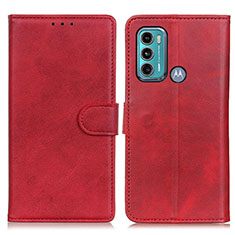 Funda de Cuero Cartera con Soporte Carcasa A05D para Motorola Moto G60 Rojo