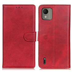 Funda de Cuero Cartera con Soporte Carcasa A05D para Nokia C110 Rojo