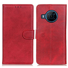 Funda de Cuero Cartera con Soporte Carcasa A05D para Nokia X100 5G Rojo