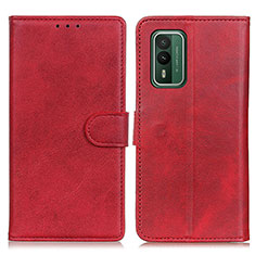 Funda de Cuero Cartera con Soporte Carcasa A05D para Nokia XR21 Rojo