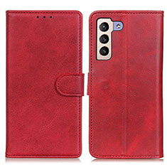 Funda de Cuero Cartera con Soporte Carcasa A05D para Samsung Galaxy S21 5G Rojo