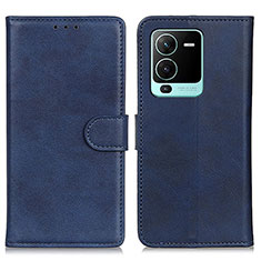 Funda de Cuero Cartera con Soporte Carcasa A05D para Vivo V25 Pro 5G Azul