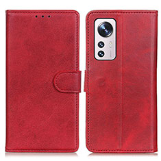 Funda de Cuero Cartera con Soporte Carcasa A05D para Xiaomi Mi 12 5G Rojo