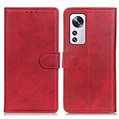 Funda de Cuero Cartera con Soporte Carcasa A05D para Xiaomi Mi 12 Pro 5G Rojo