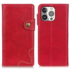 Funda de Cuero Cartera con Soporte Carcasa A06 para Apple iPhone 14 Pro Rojo