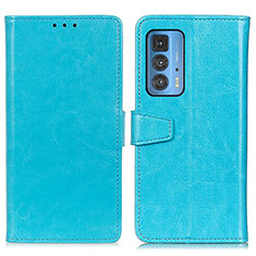 Funda de Cuero Cartera con Soporte Carcasa A06D para Motorola Moto Edge S Pro 5G Azul Cielo