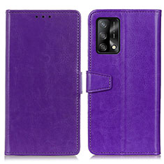 Funda de Cuero Cartera con Soporte Carcasa A06D para Oppo A95 4G Morado