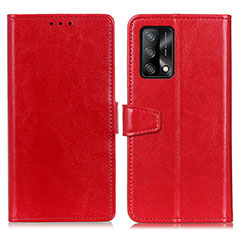 Funda de Cuero Cartera con Soporte Carcasa A06D para Oppo A95 4G Rojo