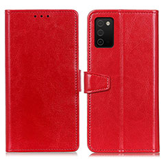Funda de Cuero Cartera con Soporte Carcasa A06D para Samsung Galaxy A02s Rojo