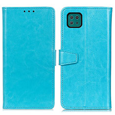 Funda de Cuero Cartera con Soporte Carcasa A06D para Samsung Galaxy F42 5G Azul Cielo