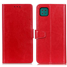 Funda de Cuero Cartera con Soporte Carcasa A06D para Samsung Galaxy F42 5G Rojo