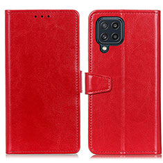 Funda de Cuero Cartera con Soporte Carcasa A06D para Samsung Galaxy M32 4G Rojo