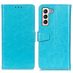 Funda de Cuero Cartera con Soporte Carcasa A06D para Samsung Galaxy S22 5G Azul Cielo