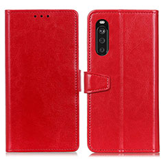 Funda de Cuero Cartera con Soporte Carcasa A06D para Sony Xperia 10 III Rojo