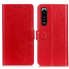 Funda de Cuero Cartera con Soporte Carcasa A06D para Sony Xperia 5 III Rojo