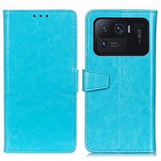 Funda de Cuero Cartera con Soporte Carcasa A06D para Xiaomi Mi 11 Ultra 5G Azul Cielo