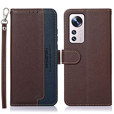 Funda de Cuero Cartera con Soporte Carcasa A06D para Xiaomi Mi 12 5G Marron