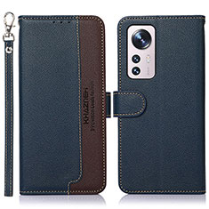 Funda de Cuero Cartera con Soporte Carcasa A06D para Xiaomi Mi 12 Pro 5G Azul