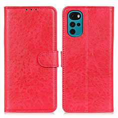 Funda de Cuero Cartera con Soporte Carcasa A07D para Motorola Moto G22 Rojo