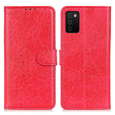 Funda de Cuero Cartera con Soporte Carcasa A07D para Samsung Galaxy M02s Rojo