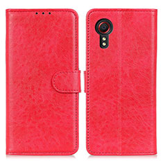 Funda de Cuero Cartera con Soporte Carcasa A07D para Samsung Galaxy XCover 5 SM-G525F Rojo