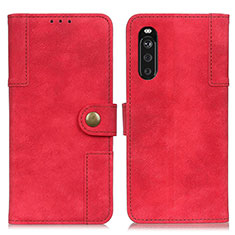 Funda de Cuero Cartera con Soporte Carcasa A07D para Sony Xperia 10 III Rojo